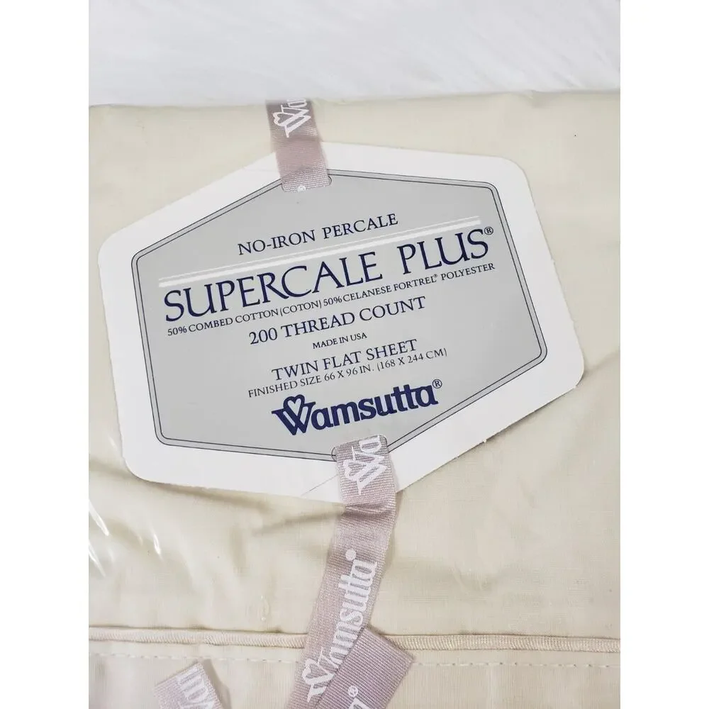 Wamsutta Christian‎ Dior Supercale Plus Twin Flat Sheet Beige Off White Eggshell